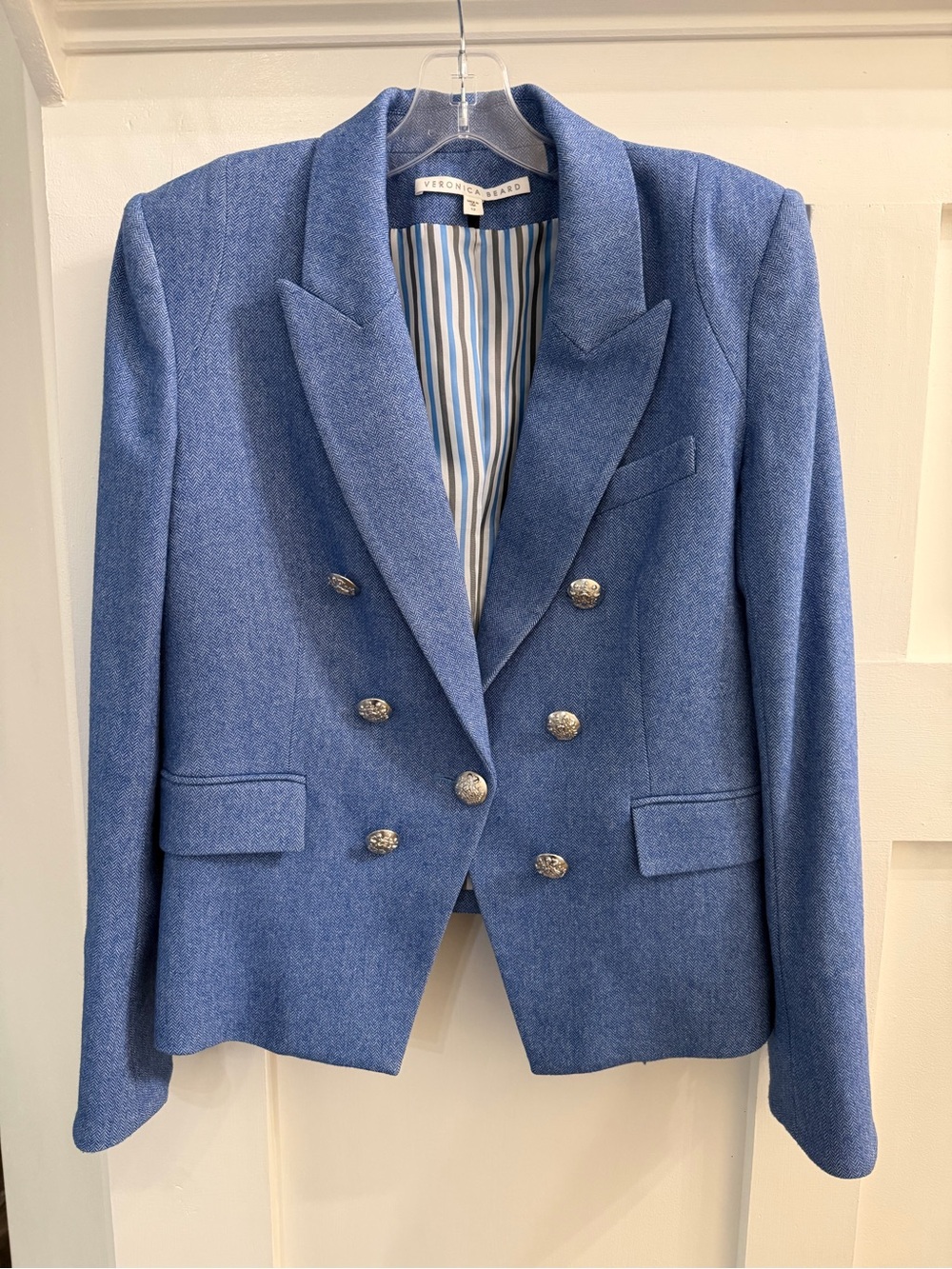 VERONICA BEARD Dickey Jacket Women sz 12 Blue Denim Indigo COOKE Blazer